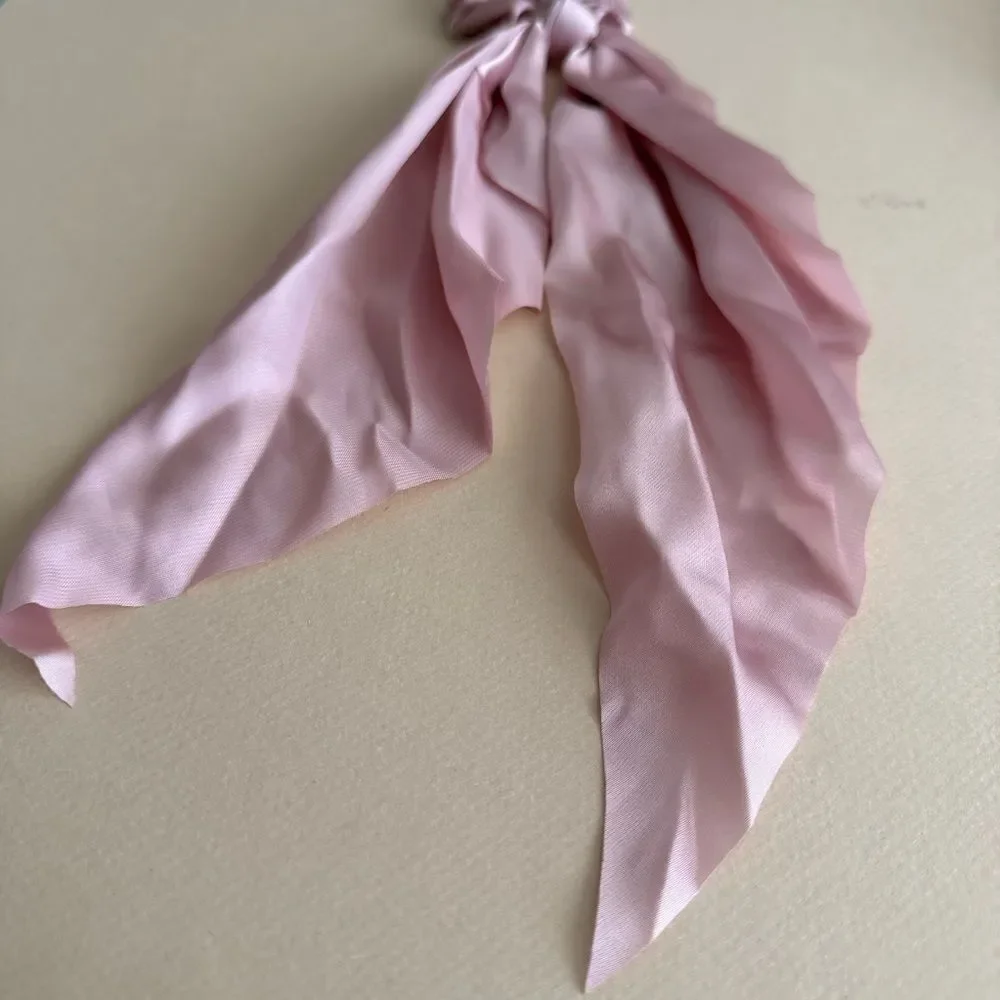 Pink Scarf Scrunchie Hair Tie K61